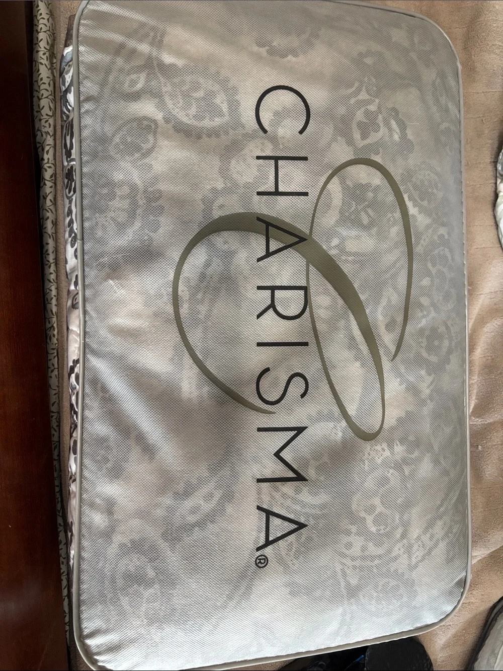Charisma White and Gray Paisley Down Alternative Blanket